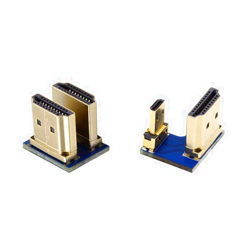 cablecc 2pcs/Set HDMI to Micro HDMI Type A to Type-D Male Connector Socket Opposite U Shape Back Angled for Raspberry PI 3B/3B+/4B