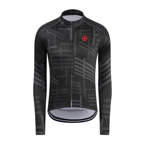 GCRFL Winter Men's Cycling Jersey Long Sleeve Cold Weather Cycle Tops Cycling Jacket Thermal Fleece Bike Shirts Zipper Pocket