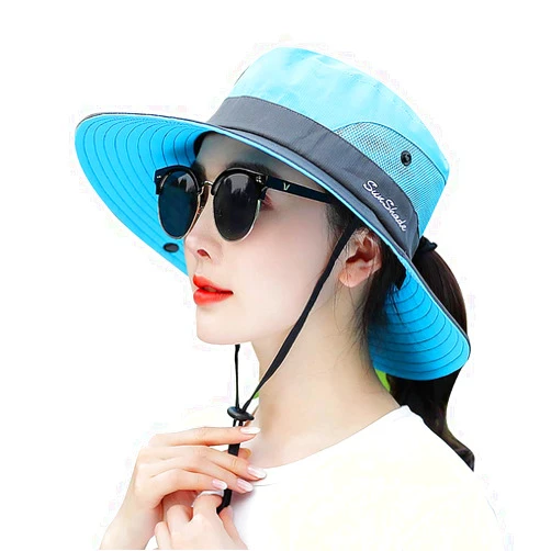 Kingbabe Women's Sun Hat Outdoor UV Protection Bucket Mesh Boonie Hat Adjustable Fishing Safari Cap Waterproof