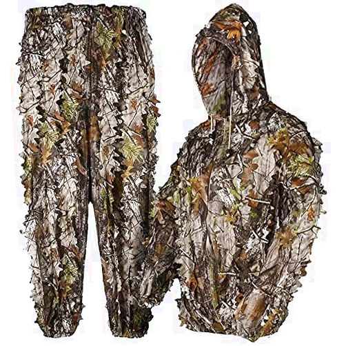 Bmsing 3D Bionic Maple Leaf Hunting Ghillie Suit Camouflage Sniper Clothing