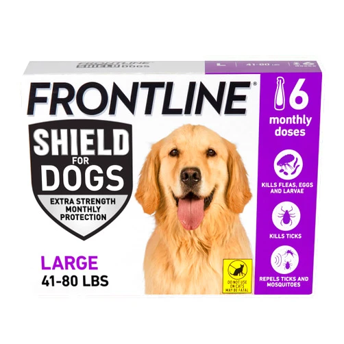 FRONTLINE Shield Flea & Tick Treatment for Large Dogs 41-80 lbs., Count of 6