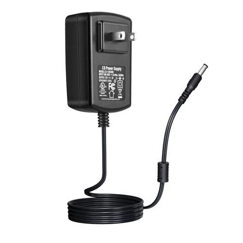 Security-01 AC 100-240V to DC 12V 2A Power Supply Adapter, Plug 5.5mm x 2.1mm for CCTV Camera DVR NVR Led Light Strip UL Listed FCC