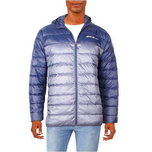 Eddie Bauer Men's Cirruslite Hooded Down Jacket (L, Atlantic)