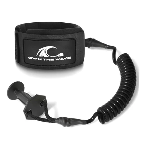 Own the Wave Bodyboard Leash – Premium Coil 4ft Coiled Wrist Boogie Board Leashes with Plug