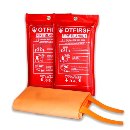 OTFIRSF Emergency Fire Blanket for Home and Kitchen-Orange-A 2 Pack 39.3