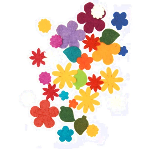 Dimensions Die Cut Felt Flower Assortment Needle Felting Craft Embellishments, 30 pcs