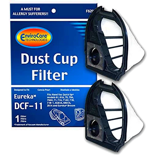 EnviroCare Replacement Premium Dust Cup Vacuum Filters Designed to Fit Eureka DCF-11 Handheld Vacuums, 2 Filters