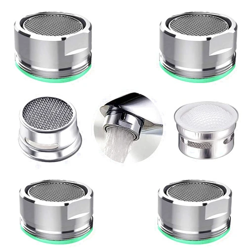 BOETOADG 4PCS Faucet Aerator, 2 Packs of Aerator Filter Replacement Parts, With Brass Housing 15/16 Inch 24mm External Thread Aerator Faucet Filter, With Gasket, For Kitchen and Bathroom