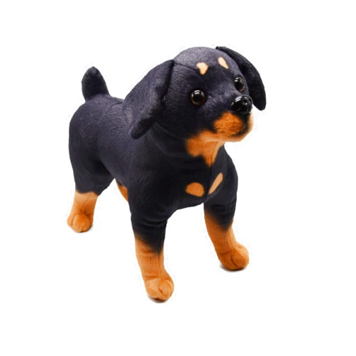 BABOLI Realistic Rottweiler Stuffed Animal Extremely Lifelike Plush Rottie Dog Toy Black Puppy Doll for Kids Present or Stuff Collection 12 Inches