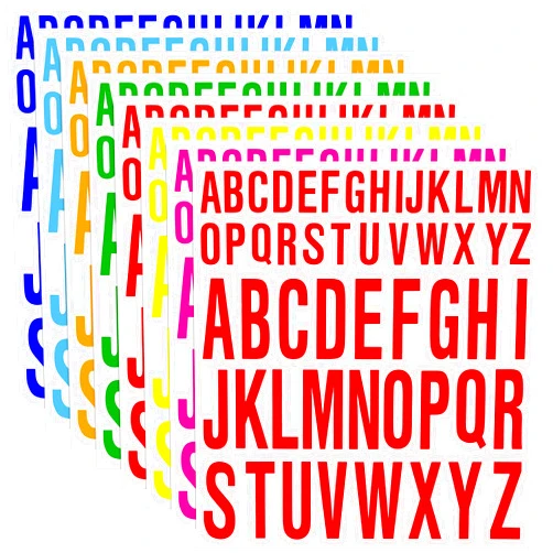 Gersoniel 8 Sheet Halloween Letter Stickers Alphabet Sticker Self Adhesive Letters Vinyl Letter Decals Stick on Letters for Poster Board Sign Craft Mailbox Wal Decor(1 Inch, 2 Inch,Rainbow)