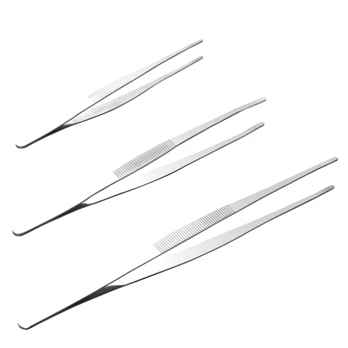 ALLWIN 3Pcs Long Aquarium Tweezers - Stainless Steel Reptile Feeding tongs, Terrarium Aquascape Tools Feeder,8/10/ 12 Inch Multipurpose Tweezers for Cooking, Craft Repairing (Sliver, 8