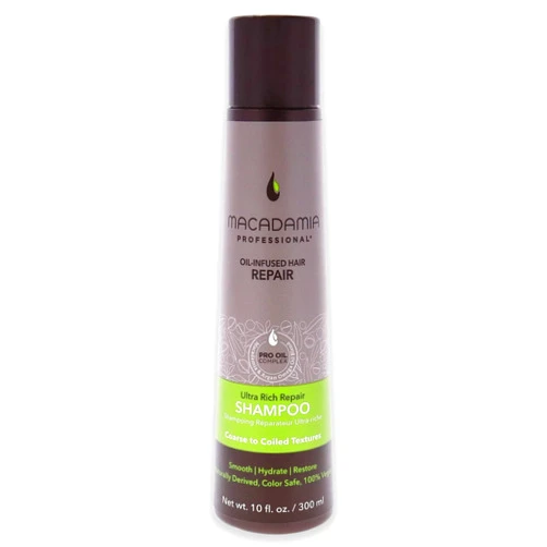 Macadamia Professional Hair Care Sulfate & Paraben Free Natural Organic Cruelty-Free Vegan Hair Products Ultra Rich Hair Repair Shampoo, 10oz (packaging may vary)