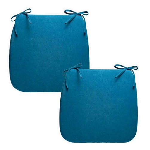XIEMINLE Chair Pad, Chair Seat Pads with Tie for Dining Chairs, Thicken Seat Cushion Pad Soft Padded Cushion, Chair Cushions for Living Room Home Kitchen Office,36x38x4cm,2pcs,Blue