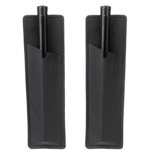 Giantree 2 Pcs Leather Magnetic Pen Holder, PU Leather Magnet Pen Pouch for Fridge or Other Metal Surfaces Pencil Holder Black