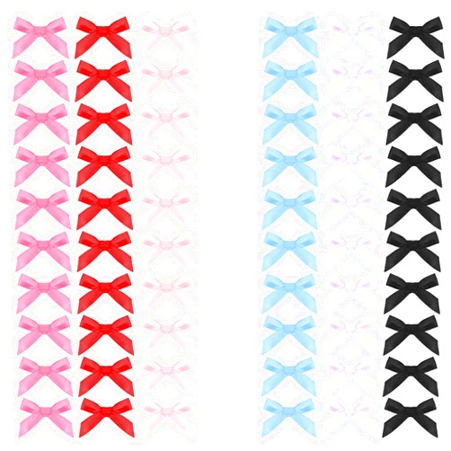Hariendny 70PCS Mini Hair Bows Hair Clips for Women Girls Ribbon Bowknots Hairclips Solid Color Hair Ribbon Clips Satin Bow Hair Barrettes for Hair Design