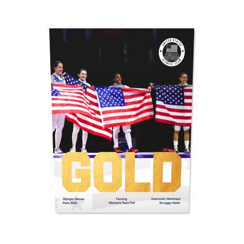 MUIYDLKI Dubrovich, Weintraub, Scruggs, Kiefer Poster 2024 Summer Athlete Games Women's Team Foil Gold Medal Poster 82-3 Canvas Poster Wall Art Decor Print Picture Paintings for Living Room Bedroom Decoration