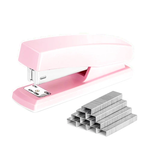 Deli Stapler, Desktop Staplers with 640 Staples, Office Stapler, 25 Sheet Capacity, Pink