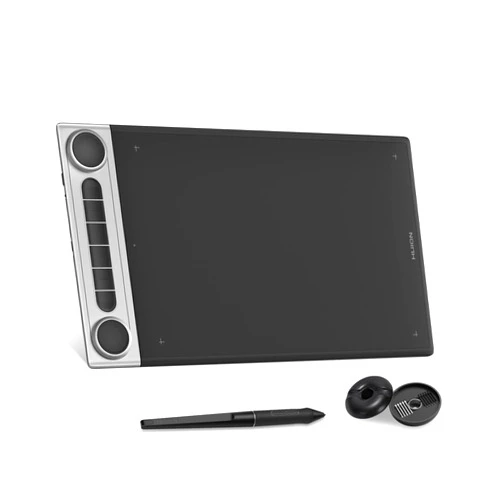 HUION Inspiroy Dial 2 Bluetooth Wireless Graphics Drawing Tablet with Dual Dials Battery-Free Stylus PW517 for Digital Art and Graphics Design, Compatible with Mac, Windows, Linux, Android