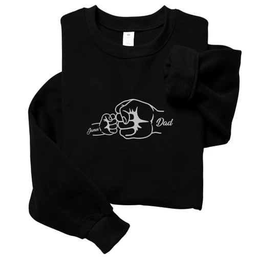 44memory Personalized Family Embroidered T Shirt for Dad for Mom Husband Wife Son, Dad Embroidered Shirt, Men Embroidered Shirt