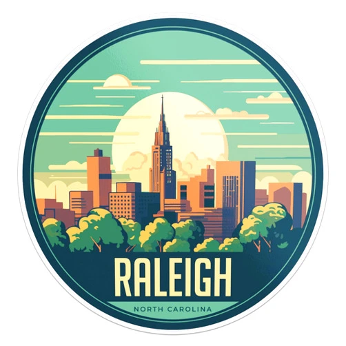 Generic Raleigh City Sticker - Waterproof Vinyl Decal for Car Bumper, Laptop, Water Bottle, Wall, and Window, Size - 5'' Longer Side