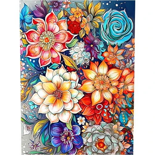 EIBEILI Diamond Painting Kits for Adults, Flowers Art for Beginner DIY Round 5D Paint with Diamonds Pictures Gem Full Drill Diamond Dots Crystal Craft Kits for Home Wall Decor Gifts 12x16inch