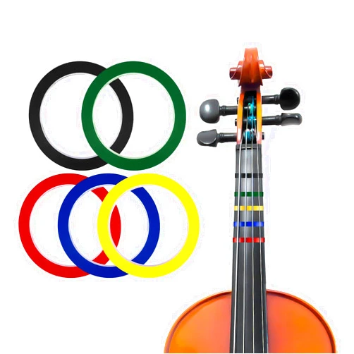 SAVITA 5 Rolls Violin Tape Fingerboard, 216 ft/66m Cello Tape Instrument Fingering Tape Violin Tape for Beginners Fretboard Orchestral Instruments (5 Colors)