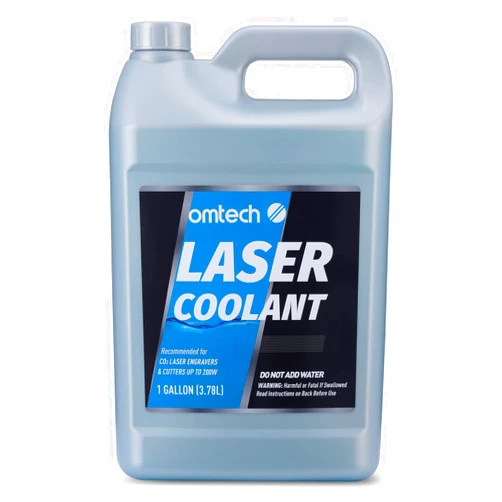 OMTech CO2 Laser Coolant Non Conductive Liquid Cooler Heat Transfer Fluid for Laser Engraver Water Chiller, Prediluted Antifreeze Coolant for Laser Tubes, 1 gal Blue Transparent Water Cooling Solution