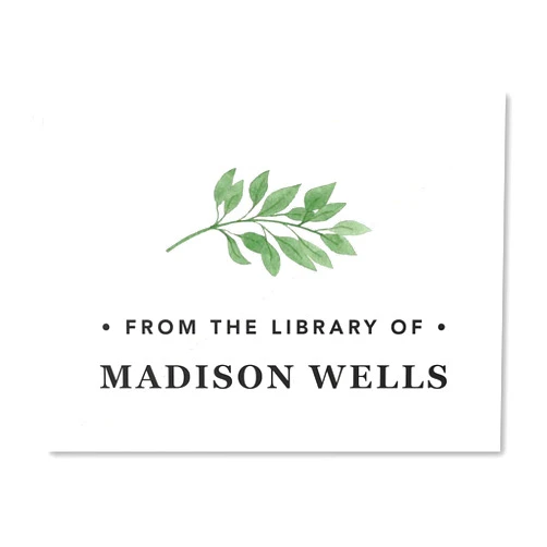 Port of Reverie Bookplate Stickers, Set of 84 stickers 2 x 1.5 inches, From the Library of Stickers, Custom This Book Belongs to Stickers, Self-Adhesive Labels (Custom Greenery)