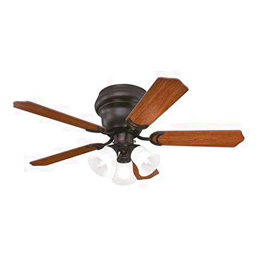 Ciata Lighting 42 Inch Contempra Trio Oil Rubbed Bronze Finish Indoor Ceiling Fan with Dimmable LED Light Fixture in Frosted Glass with Reversible Dark Cherry/Walnut Blades