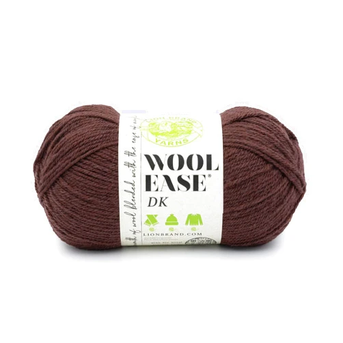 Lion Brand Yarn, Acrylic Wool Blend Wool-Ease DK Yarn for Knitting, Crocheting, and Crafts, Hickory, 1 Pack