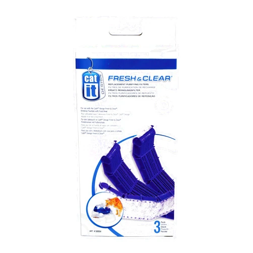 Catit Drinking Fountain Replacement Carbon Filter Cartridge for Fresh & Clear Drinking Fountain - 3-Pack
