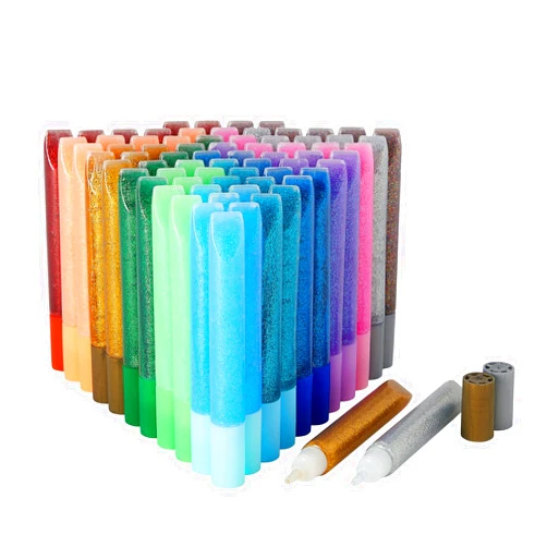Bright Creations 72 Pack Glitter Glue Pens, Rainbow Glue Stick Set for Arts and Crafts Projects, Slime Supplies, Scrapbooking, Cards, 0.35 Oz (12 Colors)