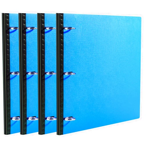 WOT I Telescoping 3 Ring Binder 4PCS, Flexible Binder with Expandable Spine, 0.75 Inch Binder for School Office Home Use, Holds 160 Sheets 8.5x11 inch Paper, Blue