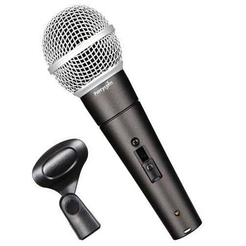 Perrycom Professional Dynamic Vocal Microphone with On and Off Switch, Cardioid Handheld Metal Mic for Singing, Compatible with AMP/Speaker/Mixer,Black Clip,XLR Gold-Plating Conn(TM58S)