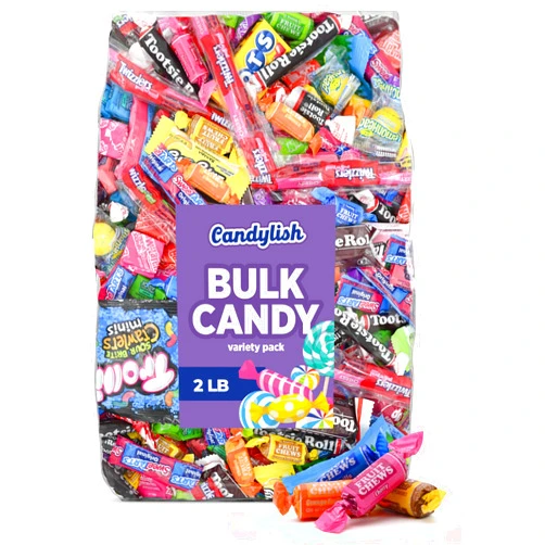 Candylish Bulk Candy Variety Pack, 2 LB - Assorted Individually Wrapped Treats with, Now and Later, And More | Candy for Kids' Parties, Pinatas, Snack Lovers | Family-Friendly Assortment