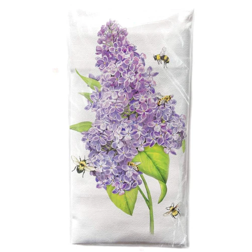 Mary Lake Thompson Mary Lake-Thompson Lilac and Bees Cotton Flour Sack Dish Towel