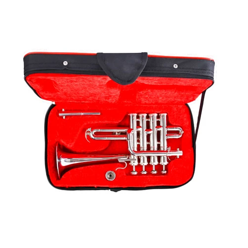 SHREYAS Bb/A Silver Nickel Piccolo Trumpet With Free Case+Mouthpiece