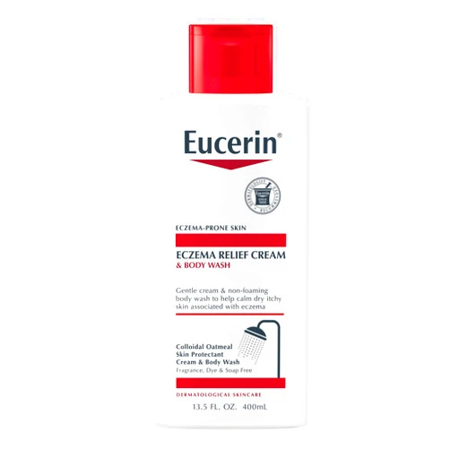 Eucerin Eczema Relief Cream Body Wash, Eczema Body Wash with Colloidal Oatmeal, Ceramide-3 and Licorice Root Extract, 13.5 Fl Oz Bottle