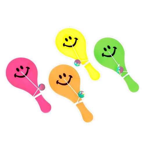 Amscan Assorted Color Paddle Balls High Count Plastic Favor - 4.75