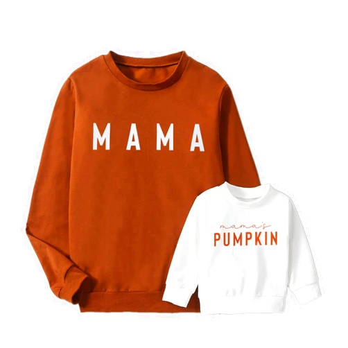 UNIQUEONE Mommy and Me Matching Outfits Halloween Pumpkin Sweatshirt Thanksgiving Baby Girl Outfit Fall Shirts
