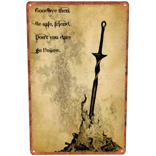 Hushuoni Hollow Bonfire Dark Souls Aluminum Signs Funny Tin Sign Metal Art Poster Gift Home Cafe Bar Wall Decor Room Door Accessories 8