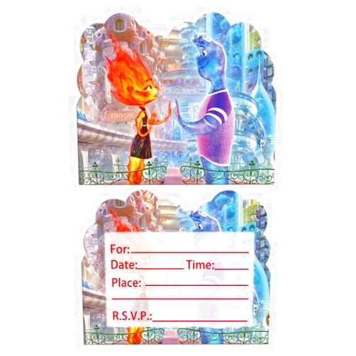 NINIMBLE 20PCS elemental Birthday Invitations,elemental Party Invitations Birthday Party Supplies Decoration (Invitations 4)