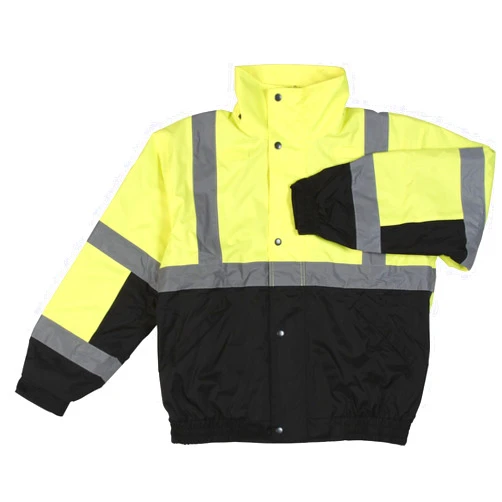 ERB 61592 Model W106 Type R Class 3 Bomber Jacket with Black Bottom, Fleece Lined, Hi Viz Lime, M Size