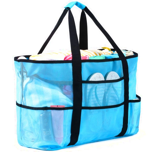 oscaurt Beach Bag Extra Large Beach Bags for Women Waterproof Sandproof Mesh Beach Tote Bags Travel Pool Bag