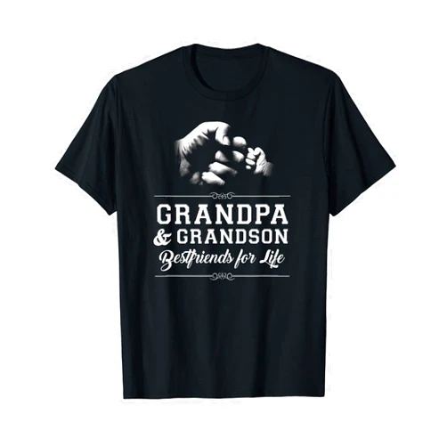Newborn New Baby Boy Girl Kid Family Gifts Cute TS Grandfather Grandson Friends Fist Bump Shirt Grandpa Grandad