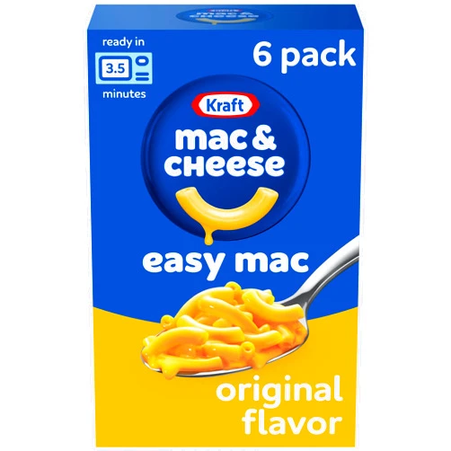 Kraft Mac & Cheese Kraft Easy Mac Original Mac & Cheese Macaroni and Cheese Dinner, 6 ct Packet