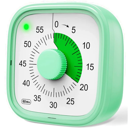 Incolumitas Visual Timer, Pomodoro Timers for Kids Adults, 60-Minute Countdown Desk Timer for Productivity, Silent ADHD Timer for Kids Toddlers, Kitchen Timer for Cooking