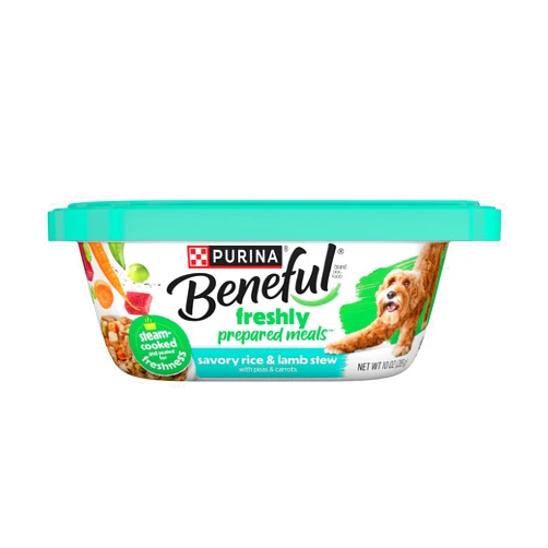 Beneful Purina Beneful Wet Dog Food Freshly Prepared Meals Savory Rice and Lamb Stew with Peas and Carrots - (Pack of 8) 10 oz. Tubs