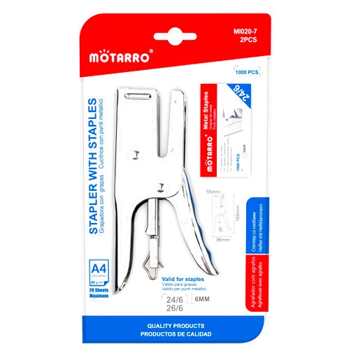 Generic Motarro Heavy-Duty Full-Strip Metal Plier Stapler, Large Capacity Stapler with Standard 24/6 Metal Staples 1000 pcs for Desktop Work Office & School Supplies