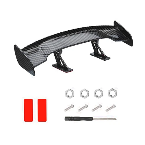 Yourkar Car Spoiler Wing, Carbon Fiber Auto Exteriores Rear Tail Wings, ABS Automotive Mini Tiny Trunk Spoiler for Most Vehicles, Universal Car Accessories (Black Carbon Fiber, Large)
